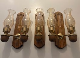 WANDLEUCHTEN 3`ER SET, VINTAGE, FISCHER-LEUCHTEN, 80`ER